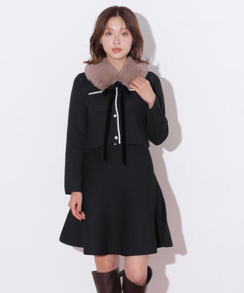 JILL by JILL STUART（ジルバイジルスチュアート）の「ファーティペットニットセットアップ（ワンピース・レディース・ホワイト/グレー/ブラック・FREE）」の17枚目の写真