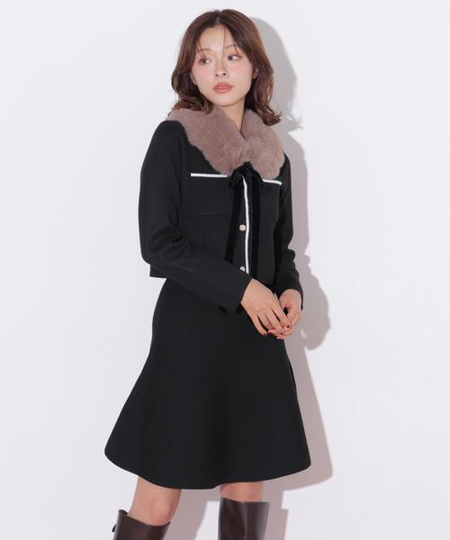 JILL by JILL STUART（ジルバイジルスチュアート）の「ファーティペットニットセットアップ（ワンピース・レディース・ホワイト/グレー/ブラック・FREE）」の18枚目の写真