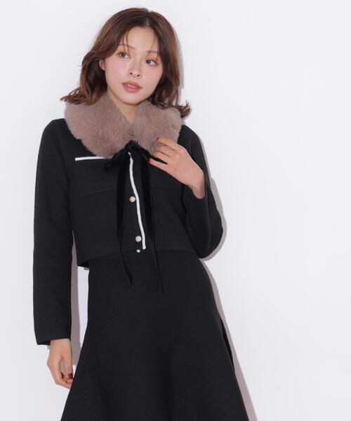 JILL by JILL STUART（ジルバイジルスチュアート）の「ファーティペットニットセットアップ（ワンピース・レディース・ホワイト/グレー/ブラック・FREE）」の19枚目の写真