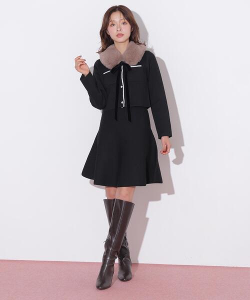 JILL by JILL STUART（ジルバイジルスチュアート）の「ファーティペットニットセットアップ（ワンピース・レディース・ホワイト/グレー/ブラック・FREE）」の20枚目の写真