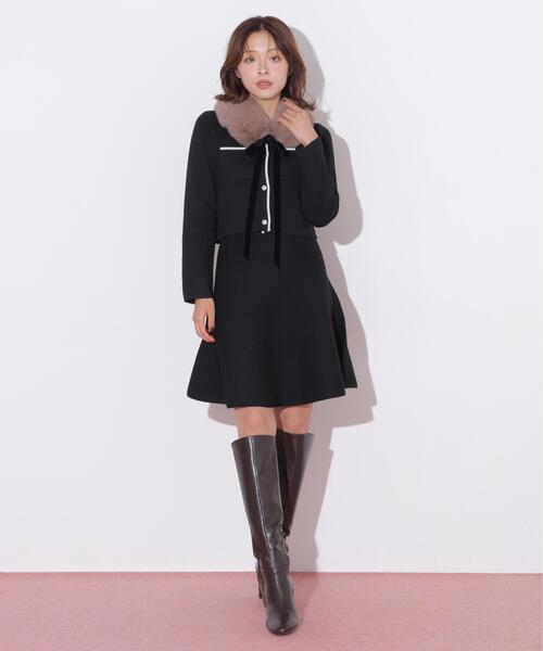 JILL by JILL STUART（ジルバイジルスチュアート）の「ファーティペットニットセットアップ（ワンピース・レディース・ホワイト/グレー/ブラック・FREE）」の21枚目の写真