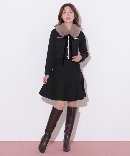 JILL by JILL STUART（ジルバイジルスチュアート）の「ファーティペットニットセットアップ（ワンピース・レディース・ホワイト/グレー/ブラック・FREE）」の22枚目の写真
