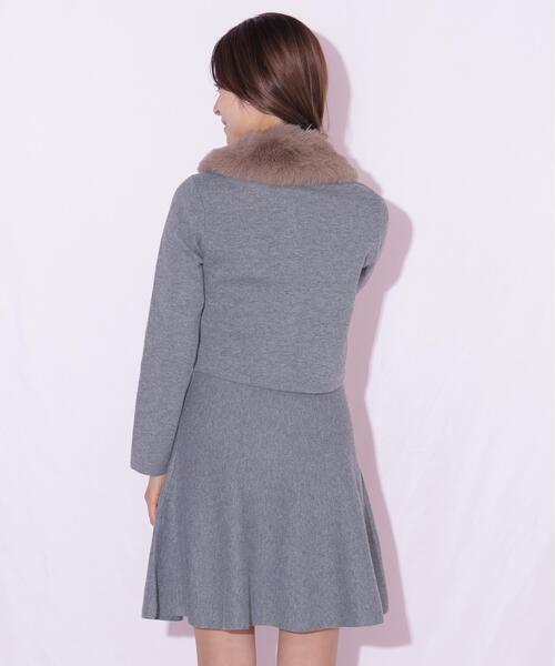 JILL by JILL STUART（ジルバイジルスチュアート）の「ファーティペットニットセットアップ（ワンピース・レディース・ホワイト/グレー/ブラック・FREE）」の8枚目の写真