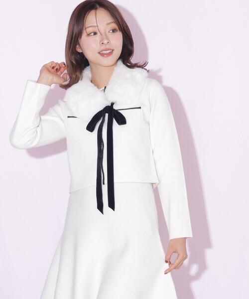 JILL by JILL STUART（ジルバイジルスチュアート）の「ファーティペットニットセットアップ（ワンピース・レディース・ホワイト/グレー/ブラック・FREE）」の10枚目の写真