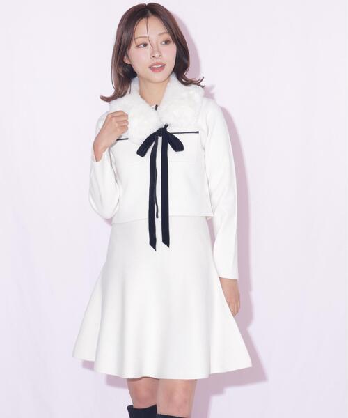 JILL by JILL STUART（ジルバイジルスチュアート）の「ファーティペットニットセットアップ（ワンピース・レディース・ホワイト/グレー/ブラック・FREE）」の11枚目の写真