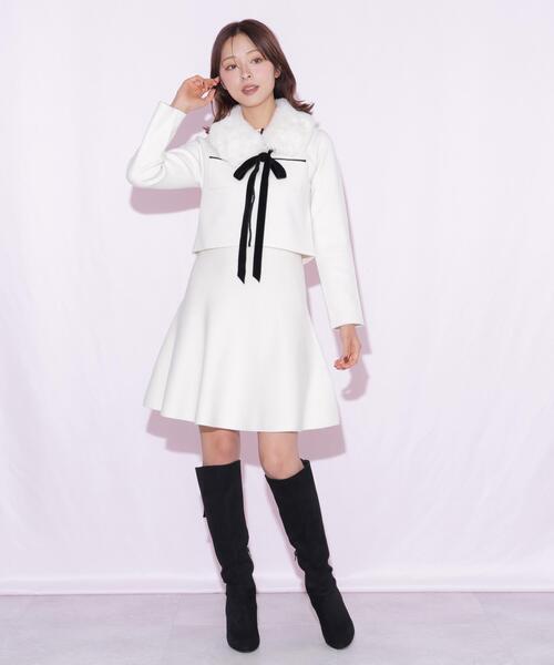 JILL by JILL STUART（ジルバイジルスチュアート）の「ファーティペットニットセットアップ（ワンピース・レディース・ホワイト/グレー/ブラック・FREE）」の14枚目の写真