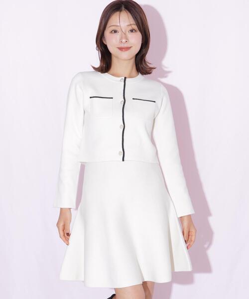 JILL by JILL STUART（ジルバイジルスチュアート）の「ファーティペットニットセットアップ（ワンピース・レディース・ホワイト/グレー/ブラック・FREE）」の16枚目の写真