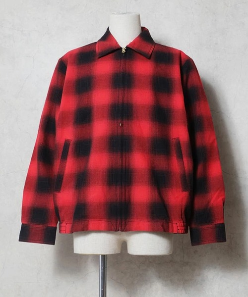 HOUSTON(ヒューストン)の「【全10色】HOUSTON ヒューストン OMBRE CHECK VIYELLA HARRINGTON JACKET / オンブレーチェック ビエラ ハリントンジャケット(ブルゾン・メンズ・パープル/ブラック/ネイビー/ブルー/ブラウン/グレー/ライトグレー/グリーン/レッド/カーキ・M/XL/L)」の10枚目の写真