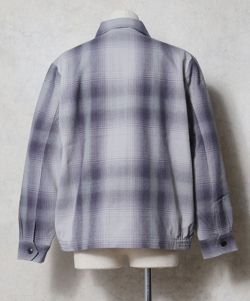 HOUSTON(ヒューストン)の「【全10色】HOUSTON ヒューストン OMBRE CHECK VIYELLA HARRINGTON JACKET / オンブレーチェック ビエラ ハリントンジャケット(ブルゾン・メンズ・パープル/ブラック/ネイビー/ブルー/ブラウン/グレー/ライトグレー/グリーン/レッド/カーキ・M/XL/L)」の13枚目の写真