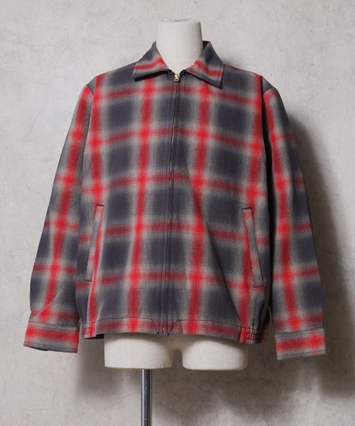 HOUSTON(ヒューストン)の「【全10色】HOUSTON ヒューストン OMBRE CHECK VIYELLA HARRINGTON JACKET / オンブレーチェック ビエラ ハリントンジャケット(ブルゾン・メンズ・パープル/ブラック/ネイビー/ブルー/ブラウン/グレー/ライトグレー/グリーン/レッド/カーキ・M/XL/L)」の17枚目の写真