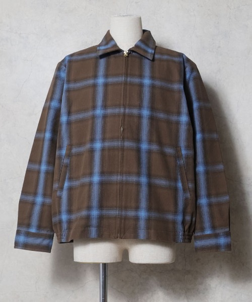 HOUSTON(ヒューストン)の「【全10色】HOUSTON ヒューストン OMBRE CHECK VIYELLA HARRINGTON JACKET / オンブレーチェック ビエラ ハリントンジャケット(ブルゾン・メンズ・パープル/ブラック/ネイビー/ブルー/ブラウン/グレー/ライトグレー/グリーン/レッド/カーキ・M/XL/L)」の18枚目の写真