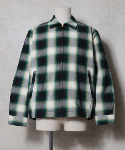 HOUSTON(ヒューストン)の「【全10色】HOUSTON ヒューストン OMBRE CHECK VIYELLA HARRINGTON JACKET / オンブレーチェック ビエラ ハリントンジャケット(ブルゾン・メンズ・パープル/ブラック/ネイビー/ブルー/ブラウン/グレー/ライトグレー/グリーン/レッド/カーキ・M/XL/L)」の20枚目の写真