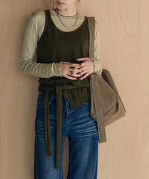 belted asymmetric knit vest /ベルト付きアシンメトリーニットベスト