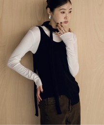 belted asymmetric knit vest /ベルト付きアシンメトリーニットベスト