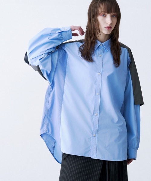【新品同様】SeeSew FAKE BLOCKING シーソー ドッキングシャツ UNISEX】FAKE BLOCKING SHIRTS/フェイクブロッキングシャツ（シャツ