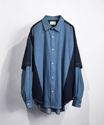 SeeSew（シーソー）の「【UNISEX】FAKE BLOCKING SHIRTS/フェイクブロッキングシャツ（シャツ/ブラウス）」