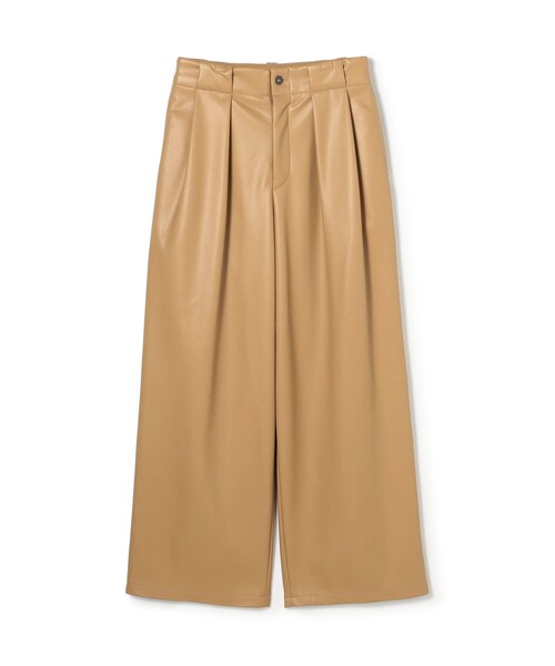 MACPHEE(マカフィー)の「【WEB先行予約】レザーライク タックテーパードパンツ(その他パンツ・レディース・イエロー/ボルドー・34/36)」の2枚目の写真