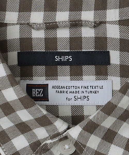 SHIPS(シップス)の「BEZ コットンウール ギンガムチェック レギュラーカラー シャツ(シャツ/ブラウス・メンズ・ブルー/ブラウン/グレー・X-LARGE/MEDIUM/LARGE/SMALL)」の8枚目の写真
