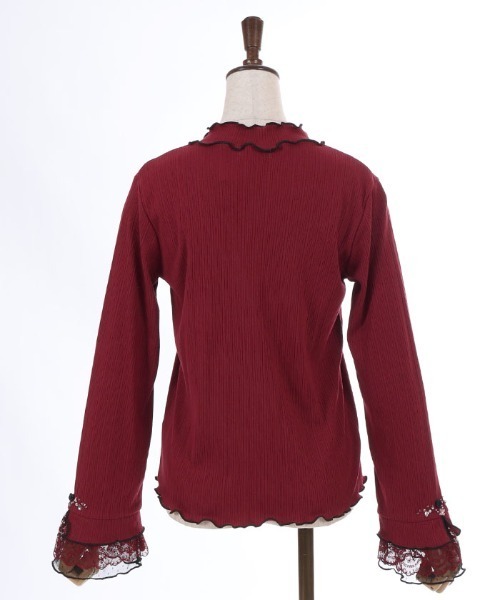 axes femme（アクシーズファム）の「ローズ付袖デザインメロープルオーバー（Tシャツ/カットソー・レディース・モカ/ブラック/キナリ/ワイン・FREE）」の10枚目の写真