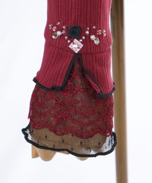 axes femme（アクシーズファム）の「ローズ付袖デザインメロープルオーバー（Tシャツ/カットソー・レディース・モカ/ブラック/キナリ/ワイン・FREE）」の12枚目の写真