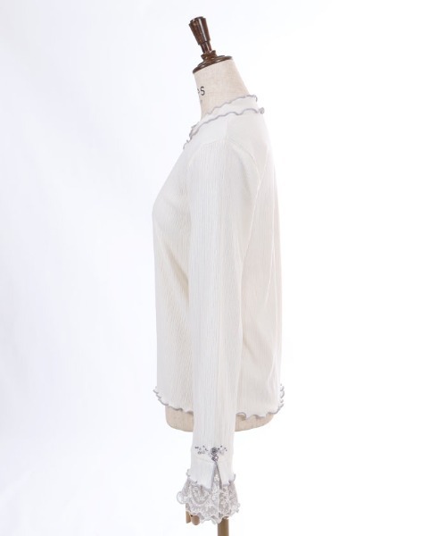 axes femme（アクシーズファム）の「ローズ付袖デザインメロープルオーバー（Tシャツ/カットソー・レディース・モカ/ブラック/キナリ/ワイン・FREE）」の14枚目の写真
