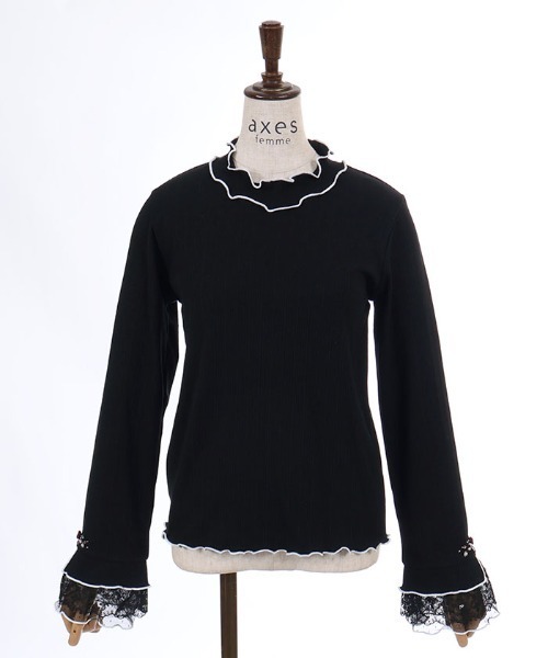 axes femme（アクシーズファム）の「ローズ付袖デザインメロープルオーバー（Tシャツ/カットソー・レディース・モカ/ブラック/キナリ/ワイン・FREE）」の19枚目の写真