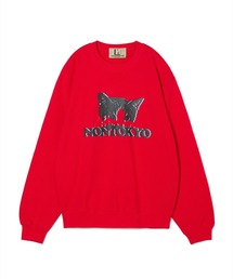 NON TOKYO/ノントーキョー/PRINT PULLOVER SWEAT(CAT)プリントプルオーバースウェット(猫)