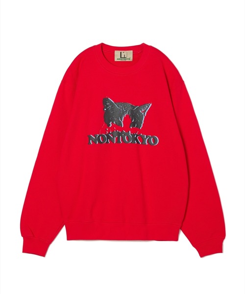 NON TOKYO（ノントーキョー）の「NON TOKYO/ノントーキョー/PRINT PULLOVER SWEAT(CAT)プリントプルオーバースウェット(猫)（スウェット・レディース・ブルー/ブラック/レッド・2/1）」の3枚目の写真