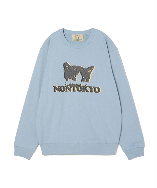 NON TOKYO（ノントーキョー）の「NON TOKYO/ノントーキョー/PRINT PULLOVER SWEAT(CAT)プリントプルオーバースウェット(猫)（スウェット・レディース・ブルー/ブラック/レッド・2/1）」の7枚目の写真