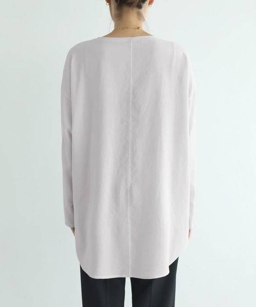 STYLE DELI(スタイルデリ)の「【selection】パウダリージョーゼット長袖ブラウスTシャツ(Tシャツ/カットソー・レディース・オフホワイト/ライトグレー・FREE)」の15枚目の写真