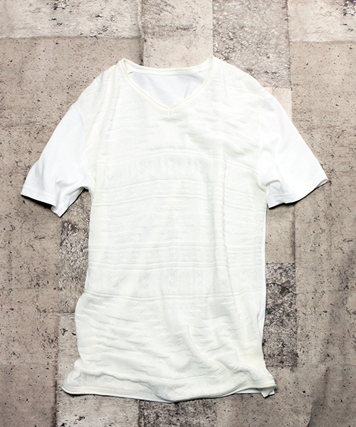 VENCEEXCHANGE(ヴァンスエクスチェンジ)の「オルテガ切替半袖Tシャツ(Tシャツ/カットソー・メンズ・オリーブ/ホワイト/ネイビー・LARGE/MEDIUM)」の7枚目の写真