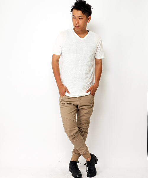 VENCEEXCHANGE(ヴァンスエクスチェンジ)の「オルテガ切替半袖Tシャツ(Tシャツ/カットソー・メンズ・オリーブ/ホワイト/ネイビー・LARGE/MEDIUM)」の8枚目の写真