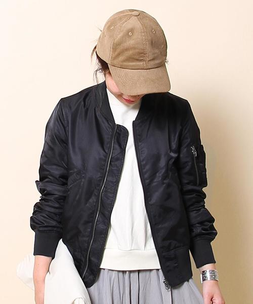 coen（コーエン）の「ナイロンMA-1（MA-1・レディース・ブラック/オリーブ・MEDIUM/LARGE）」の2枚目の写真