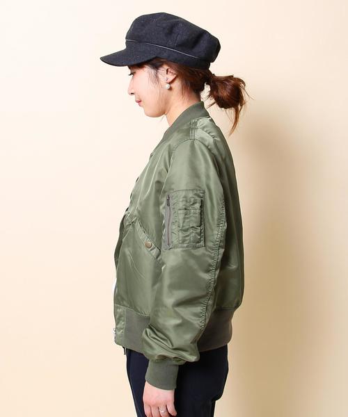 coen（コーエン）の「ナイロンMA-1（MA-1・レディース・ブラック/オリーブ・MEDIUM/LARGE）」の6枚目の写真
