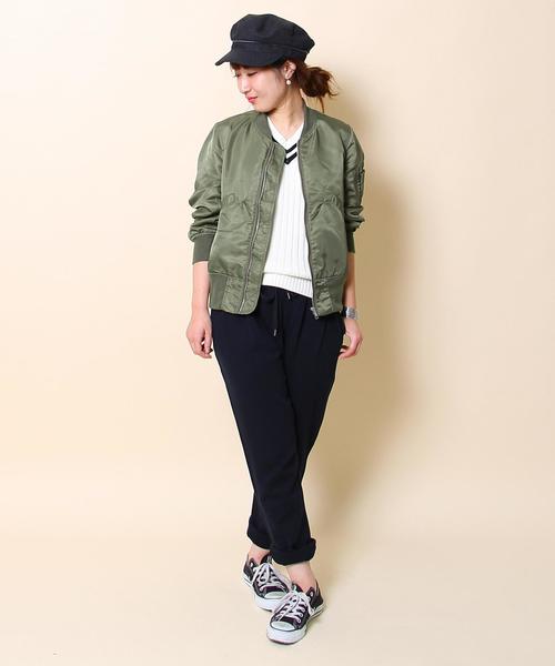 coen（コーエン）の「ナイロンMA-1（MA-1・レディース・ブラック/オリーブ・MEDIUM/LARGE）」の15枚目の写真