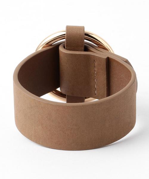 Another Edition（アナザーエディション）の「ラウンドメタルバングル/AEBC RND MTL BGL◆（ブレスレット・レディース・ベージュ/ブラック・FREE）」の3枚目の写真