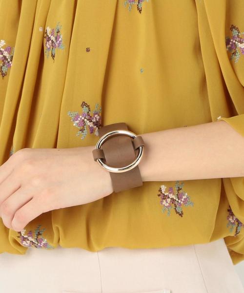 Another Edition（アナザーエディション）の「ラウンドメタルバングル/AEBC RND MTL BGL◆（ブレスレット・レディース・ベージュ/ブラック・FREE）」の6枚目の写真