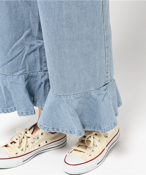 PUNYUS（プニュズ）の「ガーフィールド ぺプラムデニムパンツ（デニムパンツ・レディース・ピンク/ホワイト/インディゴブルー・1/3/2/4）」の10枚目の写真