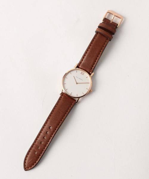 Paul Hewitt（ポールヒューイット）の「△＜PAULHEWITT（ポールヒューイット）＞SAILOR ブラウン ホワイト 時計 36mm（アナログ腕時計・レディース・ゴールド・FREE）」の3枚目の写真