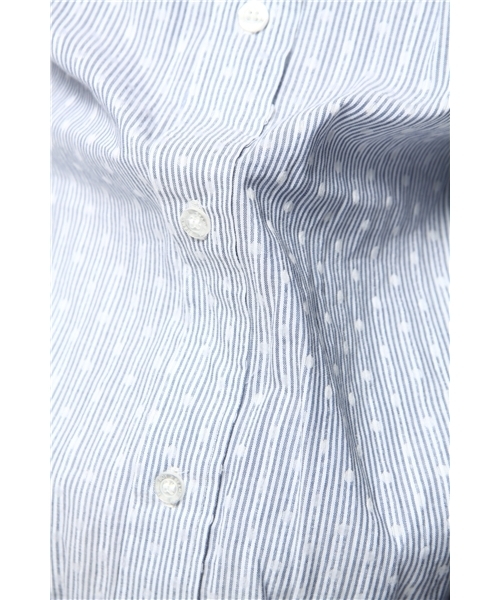 BEAMS BOY（ビームスボーイ）の「BEAMS BOY / ストライプDOT ギャザー **（シャツ/ブラウス・レディース・ブルー/ネイビー・ONE SIZE）」の8枚目の写真