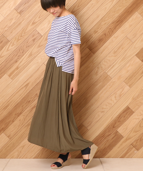 un dix cors(アンディコール)の「バスクボーダーTシャツ(Tシャツ/カットソー・レディース・ネイビー/レッド・フリ-)」の4枚目の写真