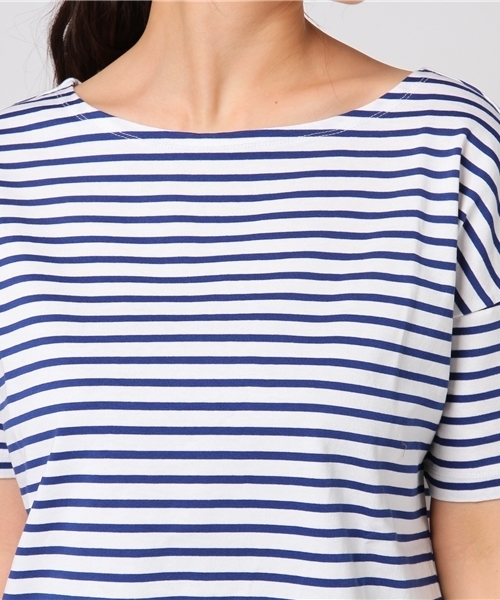 un dix cors(アンディコール)の「バスクボーダーTシャツ(Tシャツ/カットソー・レディース・ネイビー/レッド・フリ-)」の8枚目の写真