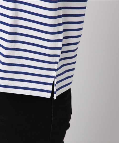 un dix cors(アンディコール)の「バスクボーダーTシャツ(Tシャツ/カットソー・レディース・ネイビー/レッド・フリ-)」の10枚目の写真