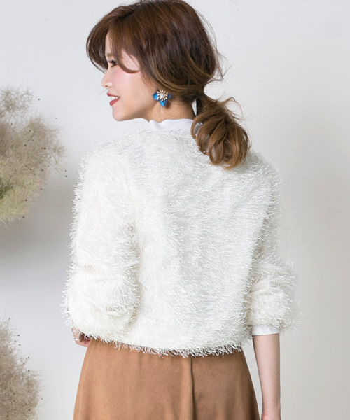 Bab Bou Jeloud（バブブージュルード）の「【WEB限定】フェアリー袖ボリュームジャケット（ブルゾン・レディース・オフホワイト/ブラック・38）」の7枚目の写真