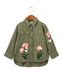 green label relaxing | フラワーシシュウ ミリタリーシャツ ロングスリーブ ◆(シャツ/ブラウス)