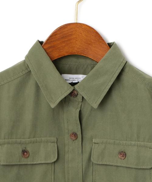 green label relaxing（グリーンレーベルリラクシング）の「フラワーシシュウ ミリタリーシャツ ロングスリーブ ◆（シャツ/ブラウス・キッズ・オリーブ・135/105/125/115）」の3枚目の写真