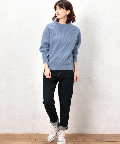 green label relaxing（グリーンレーベルリラクシング）の「CB ハミルトン アゼボトルネック ニット（ニット/セーター・レディース・ライトグレー/ネイビー/ライトブルー/ピンク・FREE）」の14枚目の写真