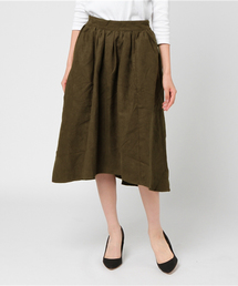 earth music&ecology | フェイクスウェードイレヘムタックギャザースカート(スカート)