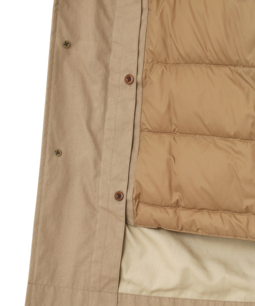 MHL.（エムエイチエル）の「PROOFED COTTON NYLON	（ステンカラーコート・メンズ・ネイビー/ベージュ・LARGE/MEDIUM/SMALL）」の11枚目の写真