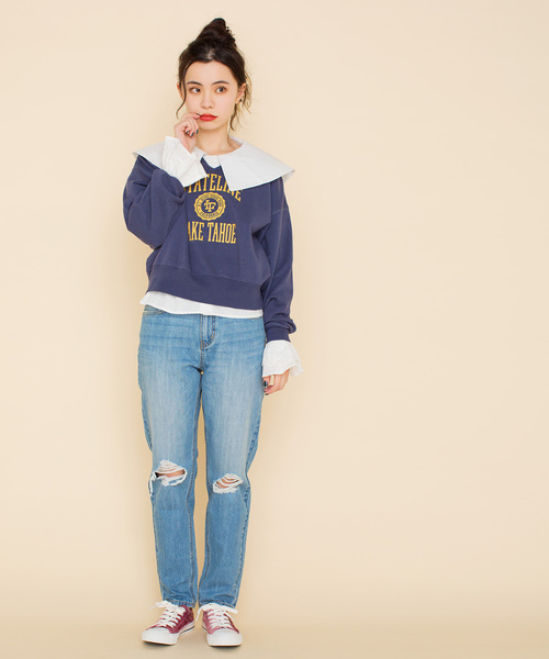 WEGO(ウィゴー)の「WEGO/ベロアローカットスニーカー(スニーカー・レディース・ピンク/ライトピンク/サックスブルー・MEDIUM/LARGE)」の16枚目の写真